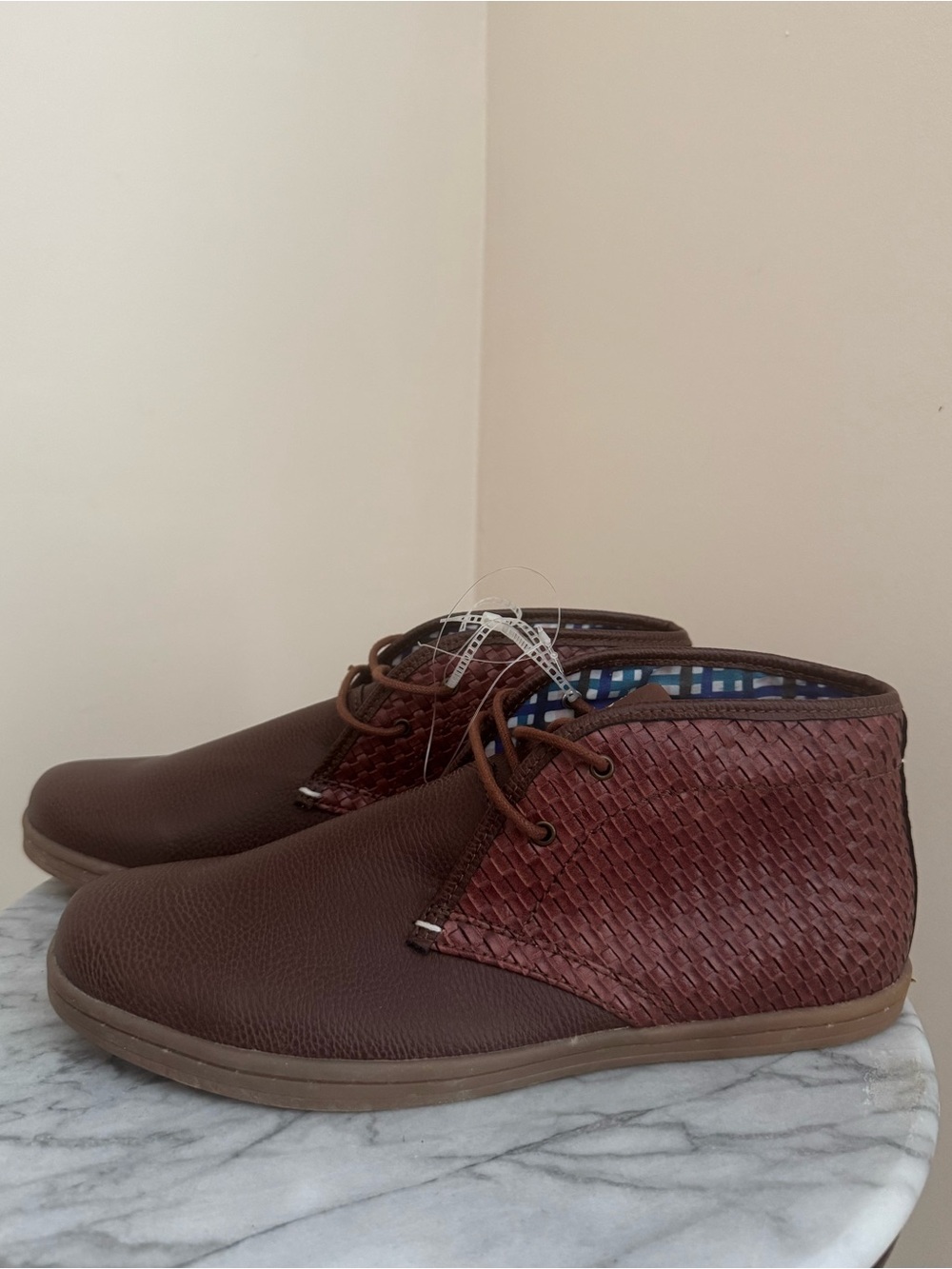 Ben Sherman Chukka Boots Mens 10.5 Brown Woven Lace Up Casual NWOT Preppy